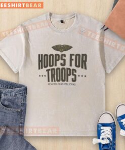 Good Hoops For Troops New Orleans Pelicans basketball washed t-shirt featuring team logo and vibrant colors.