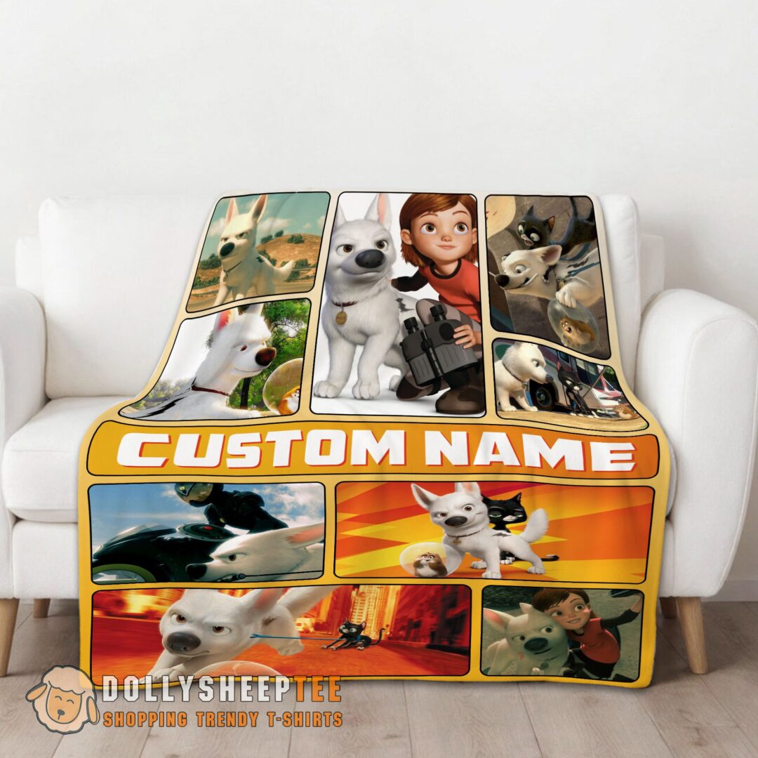 Good Hot Disney Bolt Cartoon Bolt And Penny Blanket Fleece Customized Blanket