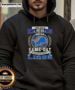 Alt Text: Detroit Lions football hoodie: stylish design perfect for game day, even in Kansas. Show your team spirit!