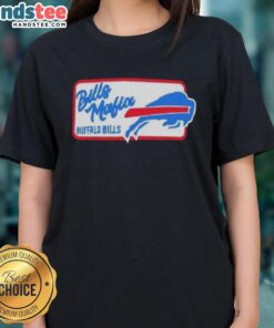 Good Josh Allen Buffalo Bills Tee for Ladies featuring the Bills Mafia logo, perfect for game day and fan apparel.