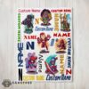 Good Marvel Chibi Heroes And Villains Blanket Fleece Customized Blanket