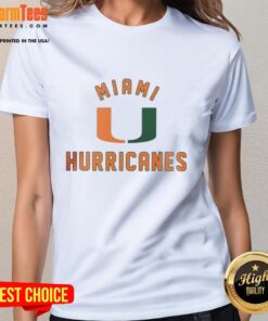 Good Miami Hurricanes Ladies Tee featuring vibrant team colors and logo for women's sports apparel enthusiasts.