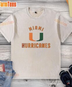 Good Miami Hurricanes washed T-shirt featuring vibrant team colors and logo, perfect for fans and casual wear.