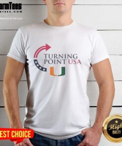 Alt Text: Good Miami Hurricanes X Freedom Turning Point USA Charlie Kirk T-Shirt featuring vibrant team colors and logo design.