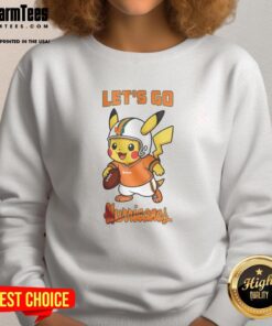 Good Miami Hurricanes X Pikachu Let's Go sweatshirt featuring vibrant colors and a fun design, perfect for fans and gamers.