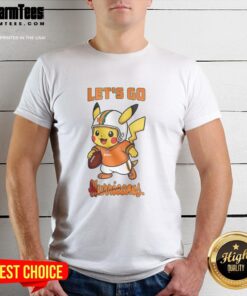 Good Miami Hurricanes X Pikachu Let's Go T-Shirt featuring vibrant graphics of Pikachu and Miami Hurricanes logo.