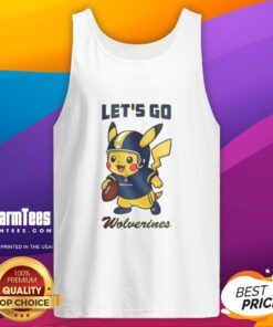 Good Michigan Wolverines X Pikachu Let's Go tank top featuring vibrant graphics and a sporty design for fans.