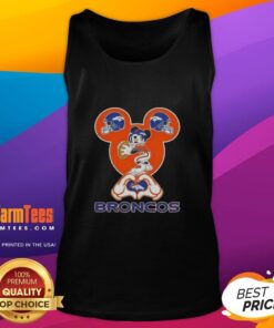 Good Mickey Hands Heart Denver Broncos Football Tank Top featuring a playful Mickey Mouse design for fans.
