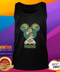 Good Mickey Hands Heart Green Bay Packers Football Tank Top featuring a playful Mickey Mouse design for fans.