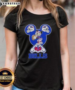 Good Mickey hands form a heart with love for Cincinnati Bengals football on a ladies tee shirt.