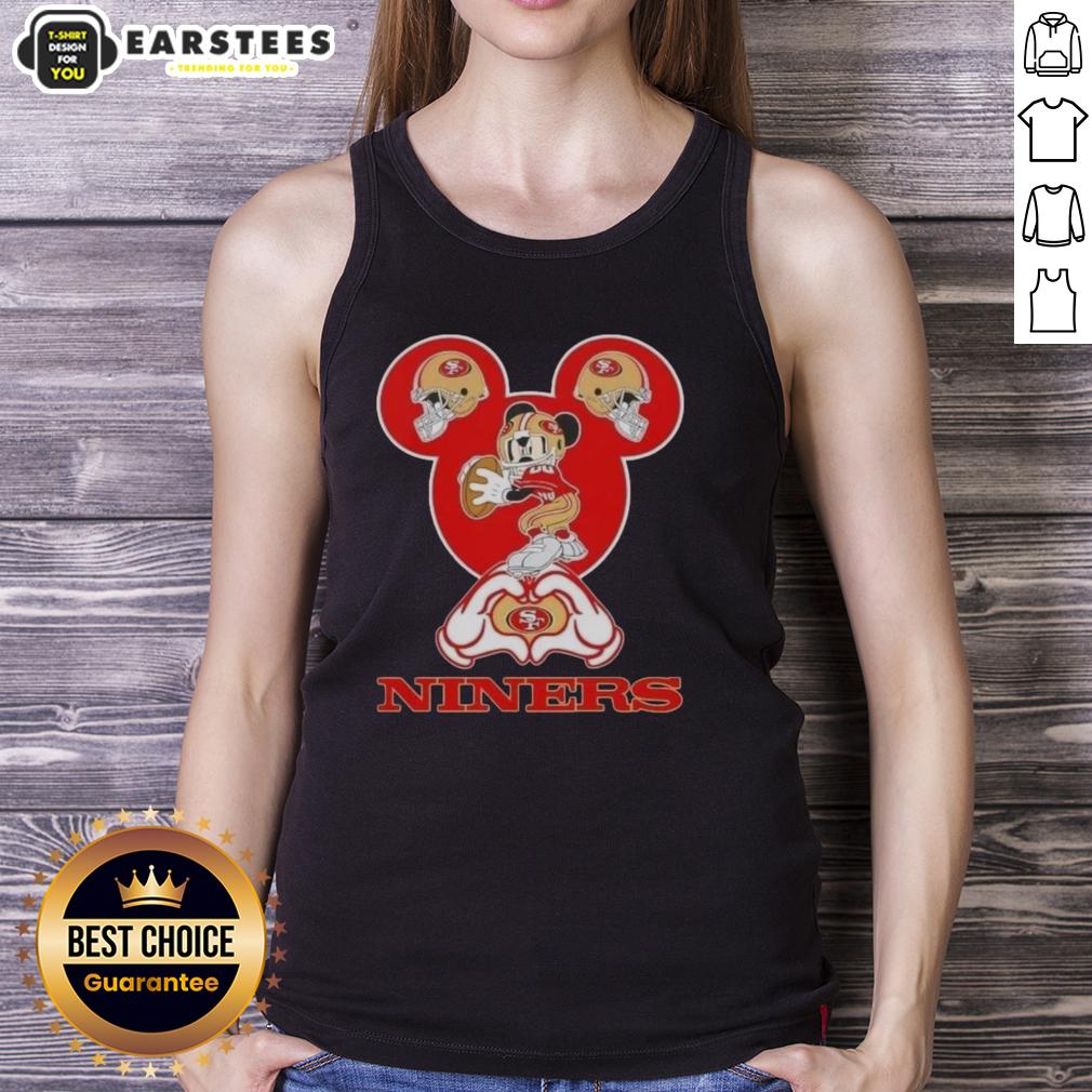 good-mickey-hands-heart-love-san-francisco-49ers-football-tank-top Good Mickey Hands Heart Love San Francisco 49ers Football Tank Top design featuring a playful Mickey Mouse graphic.