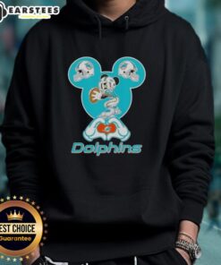 Good Mickey Hands Heart Miami Dolphins Football Hoodie featuring a vibrant design for fans and stylish comfort.