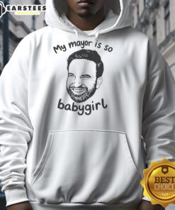 Good My Mayor Is So Babygirl Hoodie in vibrant colors, perfect for casual wear and stylish street fashion.