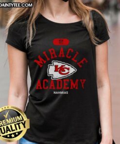 Good NFL Kansas City Chiefs Miracle Academy Nahmias ladies tee featuring vibrant team colors and logo design.