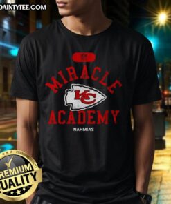 Good NFL Kansas City Chiefs Miracle Academy Nahmias T-Shirt showcasing vibrant team colors and logo design.