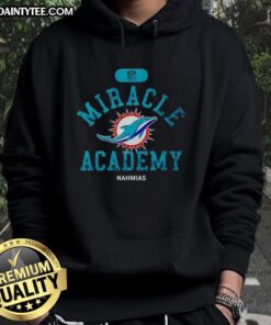 Miami Dolphins Miracle Academy Nahmias hoodie featuring team colors and logo, perfect for fans and sports enthusiasts.