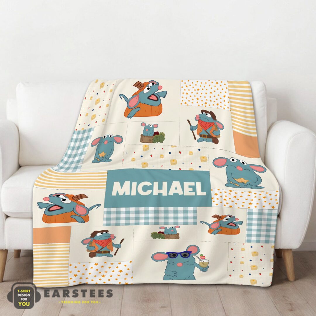 good-nice-ratatouille-tutter-mood-patchwork-blanket-fleece-customized-blanket-mk-01 Good Nice Ratatouille Tutter Mood Patchwork Blanket Fleece Customized Blanket - Image 2