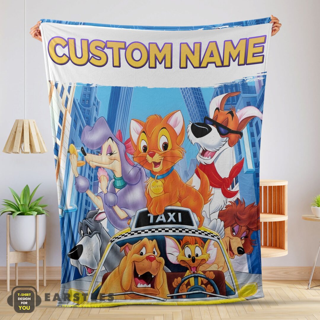 good-oliver-company-with-friends-drive-taxi-blanket-fleece-customized-blanket-mk-01-2 Good Oliver & Company With Friends Drive Taxi Blanket Fleece Customized Blanket
