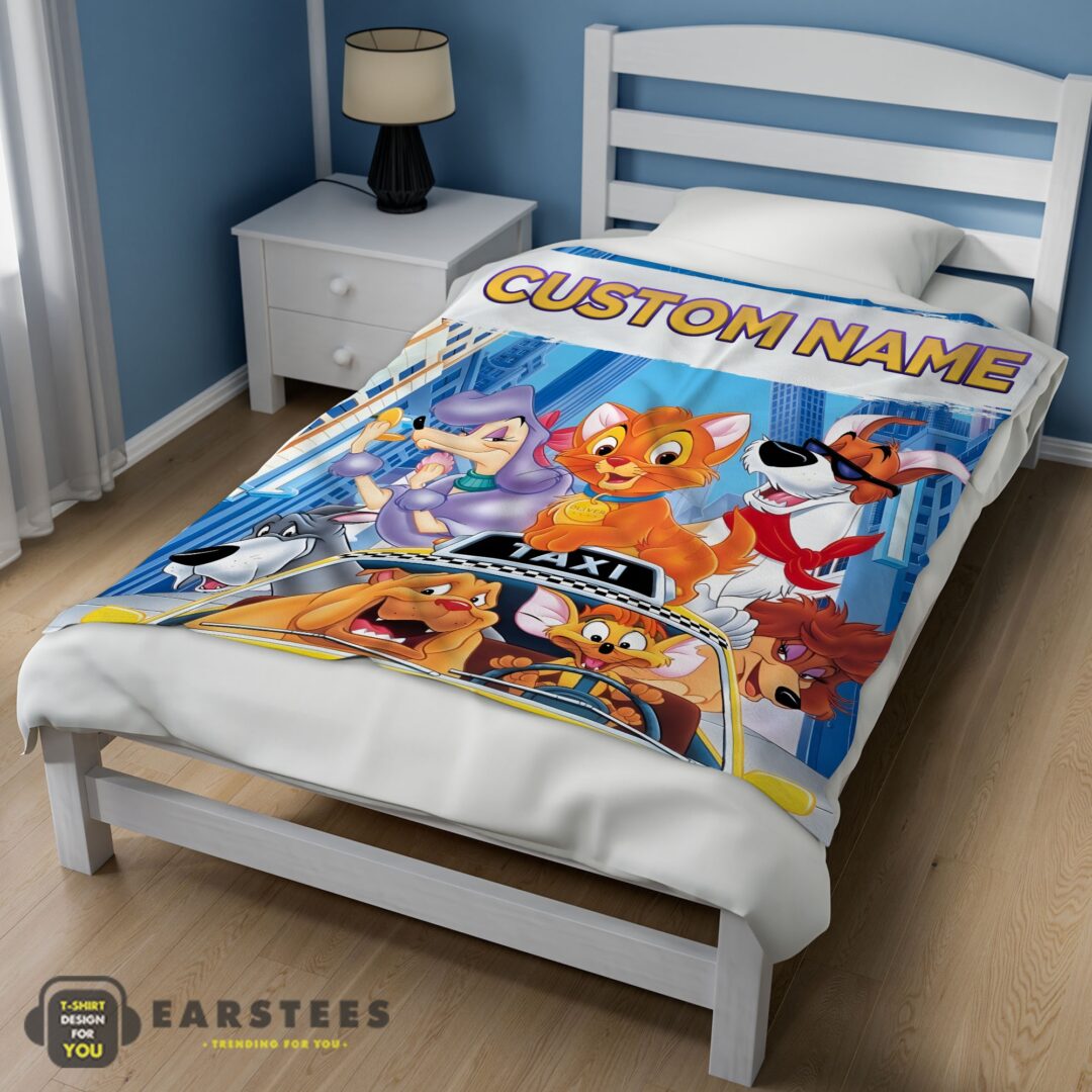 good-oliver-company-with-friends-drive-taxi-blanket-fleece-customized-blanket-mk-02-1 Good Oliver & Company With Friends Drive Taxi Blanket Fleece Customized Blanket - Image 3