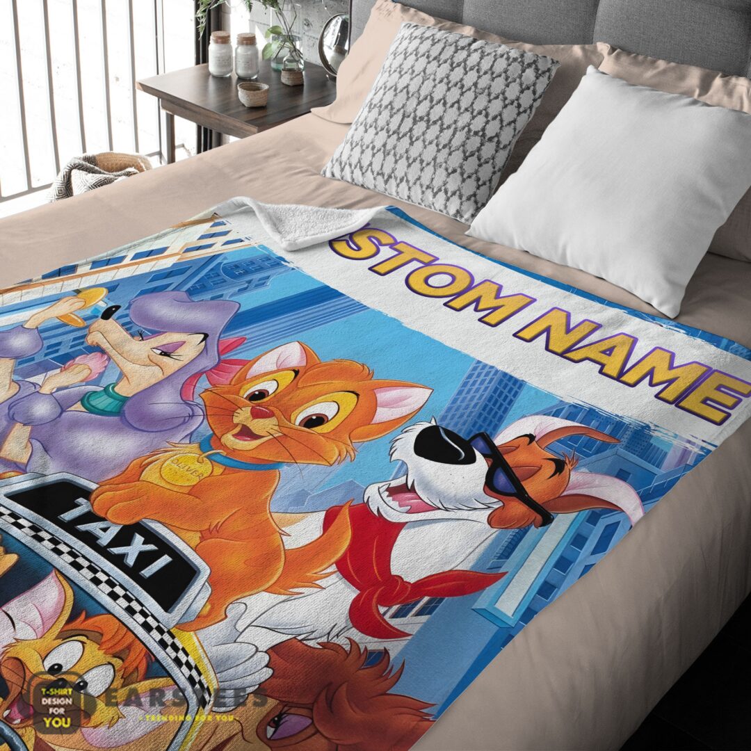 good-oliver-company-with-friends-drive-taxi-blanket-fleece-customized-blanket-mk-03-1 Good Oliver & Company With Friends Drive Taxi Blanket Fleece Customized Blanket - Image 2