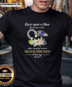 Good Once Upon A Time T-Shirt featuring a girl who loves horses and the Baltimore Ravens, perfect for fans and horse lovers.