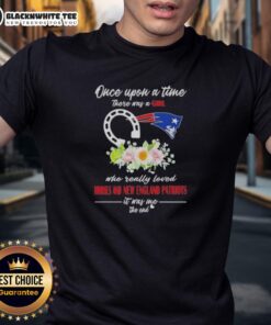 Good Once Upon A Time T-Shirt featuring a girl who loves horses and New England Patriots, perfect for fans.
