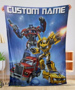 Good Optimus Prime and Bumblebee Transformers Movie Blanket – Customize Blanket