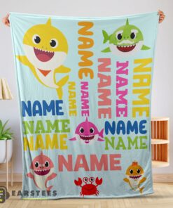 Good Personalized Baby Shark Blanket Fleece Customized Blanket