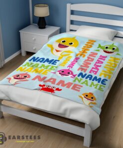 Good Personalized Baby Shark Blanket Fleece Customized Blanket - Image 3