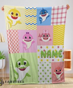 Good Personalized Colorful Baby Shark Blanket Fleece Customized Blanket