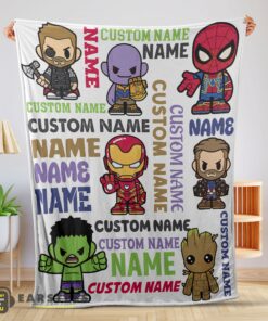 Good Personalized Marvel Superheroes And Thanos Blanket Fleece Customized Blanket