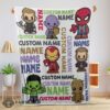 Good Personalized Marvel Superheroes And Thanos Blanket Fleece Customized Blanket