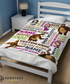 Good Personalized Masha And The Bear Blanket Fleece Customized Blanket - Image 3