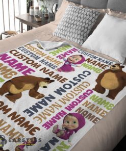 Good Personalized Masha And The Bear Blanket Fleece Customized Blanket - Image 2