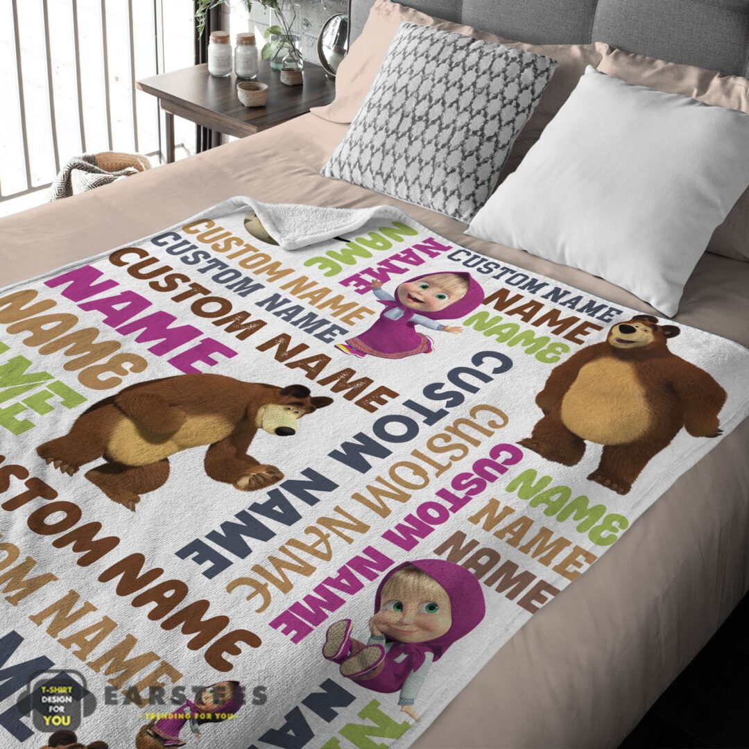 good-personalized-masha-and-the-bear-blanket-fleece-customized-blanket-mk-03 Good Personalized Masha And The Bear Blanket Fleece Customized Blanket - Image 2