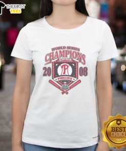 Good Philadelphia Phillies White Cooperstown World Series Champions Arch Ladies Tee showcasing team pride and style.