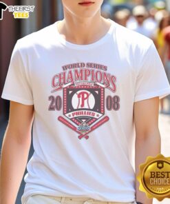 Good Philadelphia Phillies White Cooperstown World Series Champions Arch T-Shirt featuring iconic team graphics.