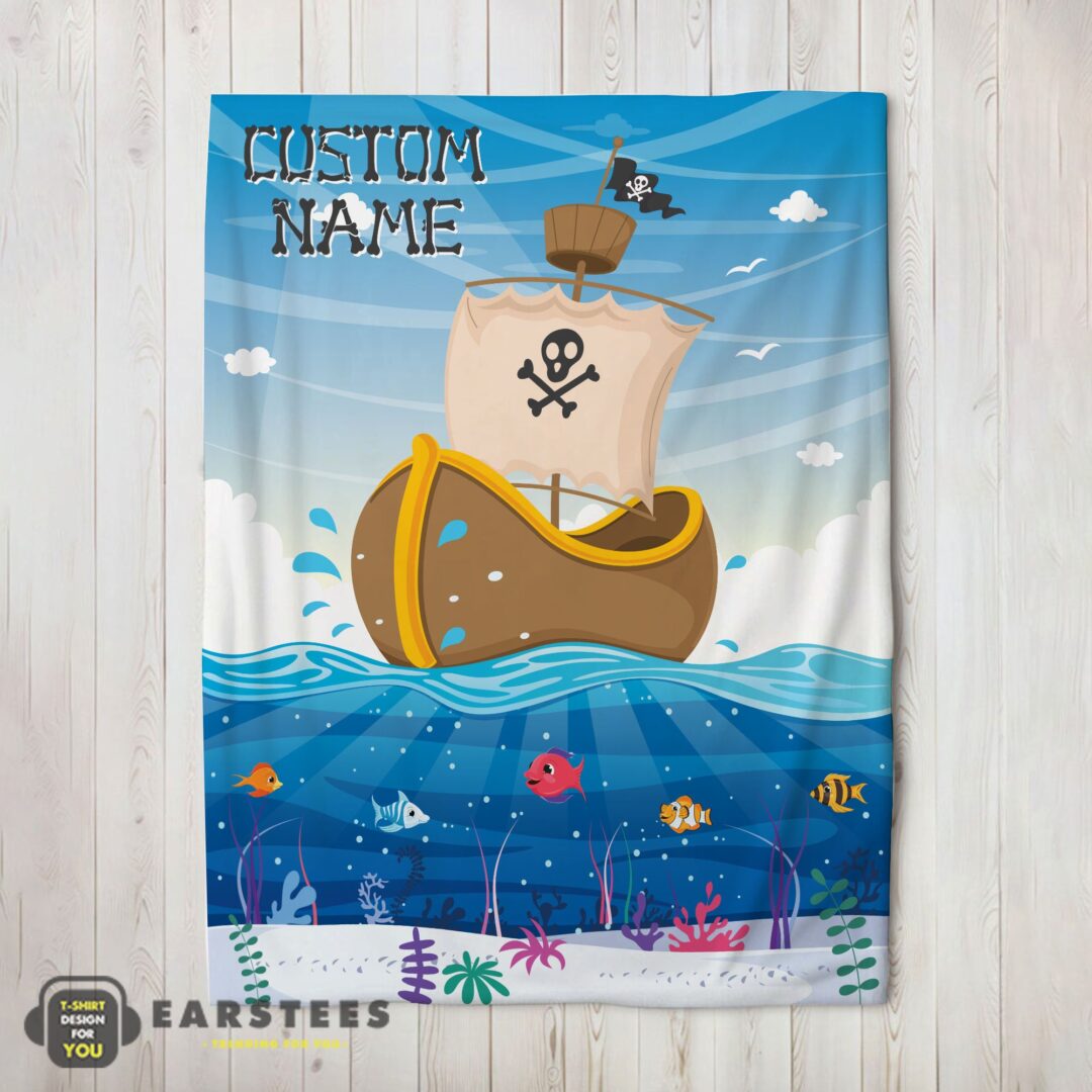 good-pirate-ship-at-sea-fish-underwater-blanket-fleece-customized-blanket-mk-02 Good Pirate Ship At Sea Fish Underwater Blanket Fleece Customized Blanket