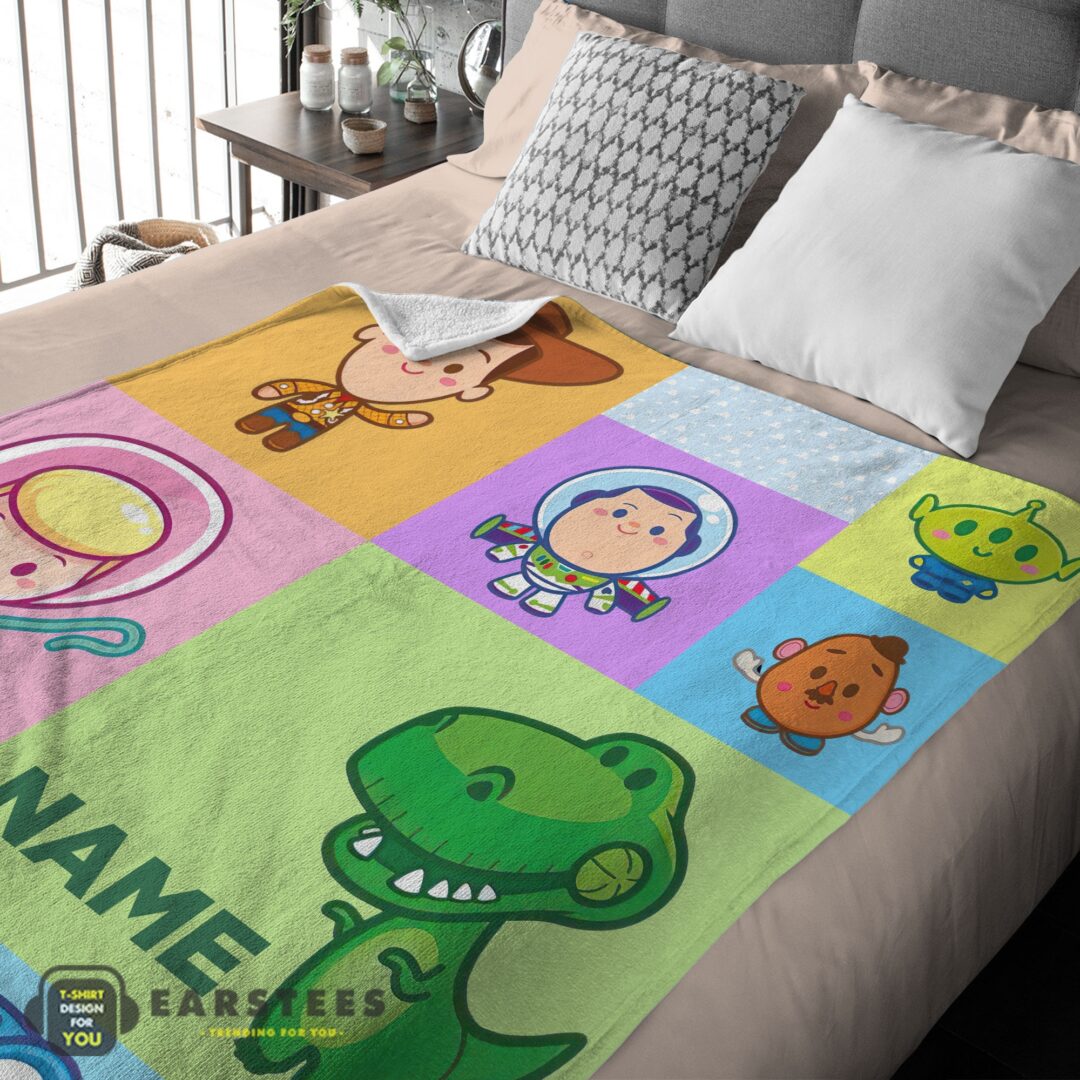 good-pixar-toy-story-chibi-character-blanket-fleece-customized-blanket-mk-03 Good Pixar Toy Story Chibi Character Blanket Fleece Customized Blanket - Image 2
