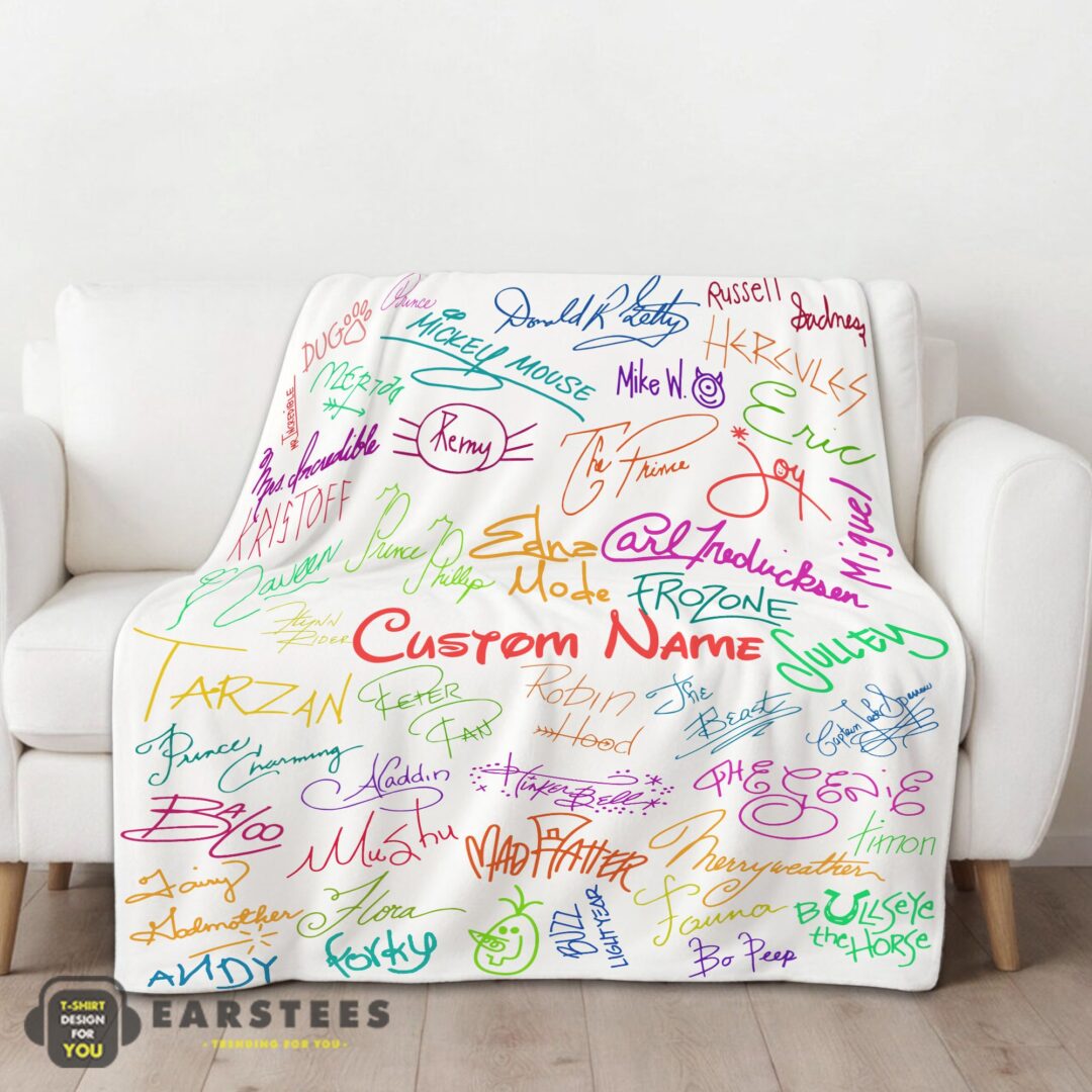 good-playful-hand-writing-typography-vibrant-name-blanket-fleece-customized-blanket-mk-01 Good Playful Hand Writing Typography Vibrant Name Blanket Fleece Customized Blanket - Image 2