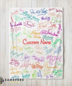 Good Playful Hand Writing Typography Vibrant Name Blanket Fleece Customized Blanket
