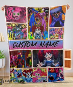 Good Poppy Playtime Miss Poppy With Friends Horror Blanket Fleece Customized Blanket