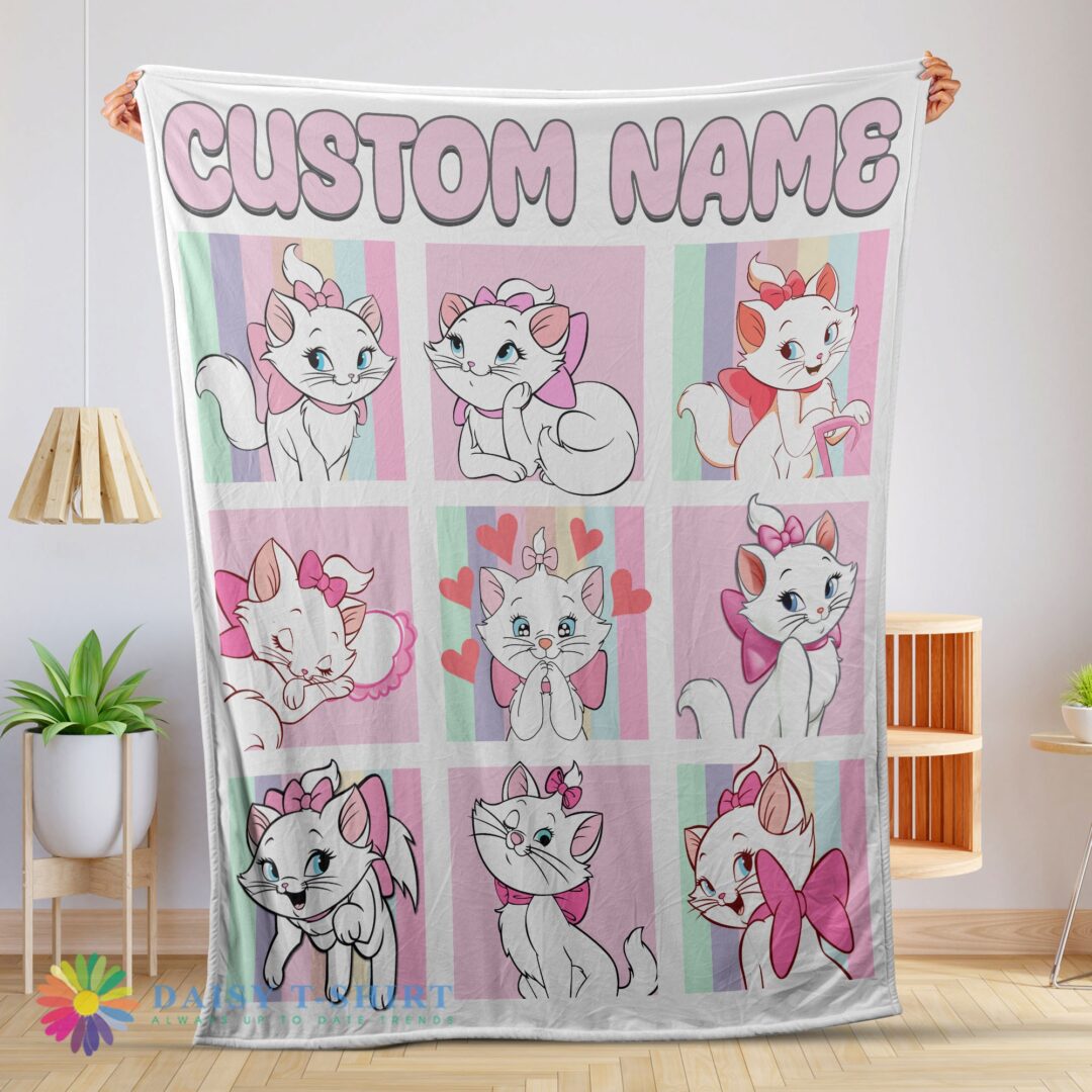 Good Premium Disney Cartoon The Aristocats Marie Blanket Fleece Customized Blanket-mk-01 (1)