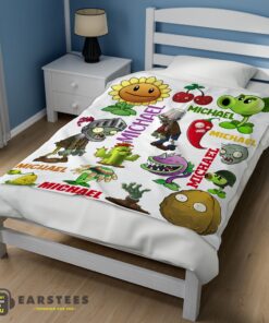 Good Pretty Plants Vs Zombies Characters Blanket Fleece Customized Blanket - Image 3