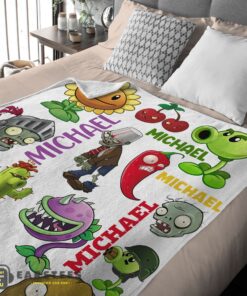 Good Pretty Plants Vs Zombies Characters Blanket Fleece Customized Blanket - Image 2
