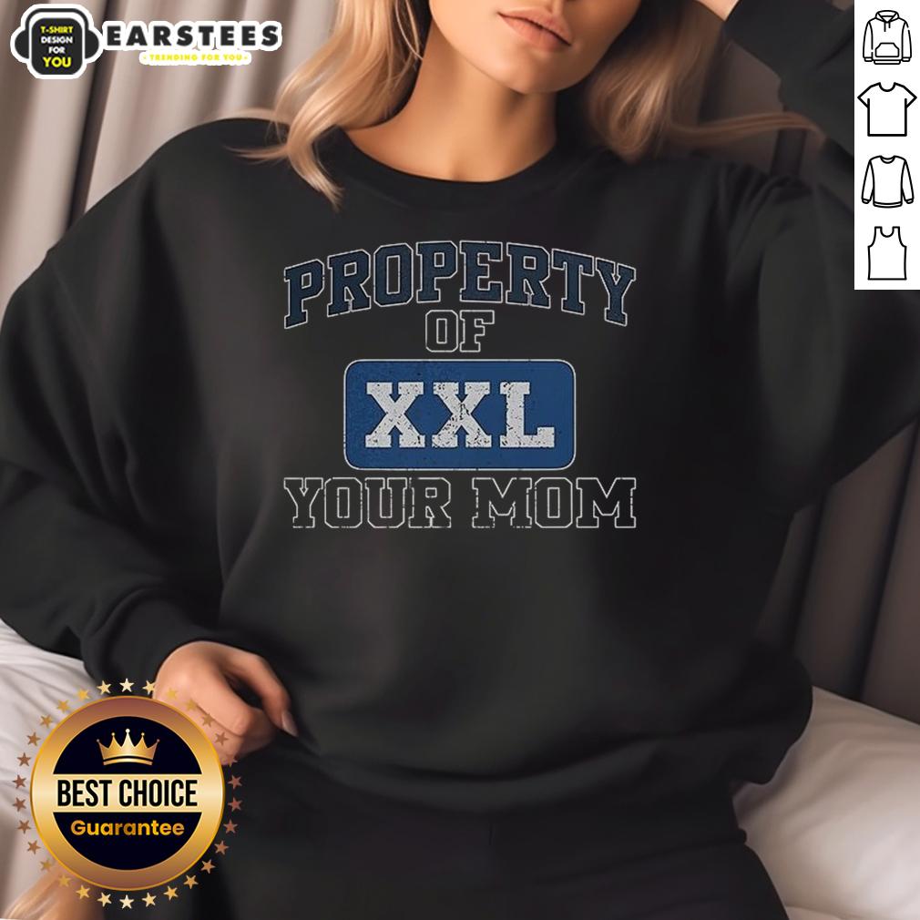 good-property-of-xxl-your-mom-kenny-powers-sweatshirt Good Property of XXL Your Mom Kenny Powers Sweatshirt in black, featuring bold graphic design and cozy fit for casual wear.