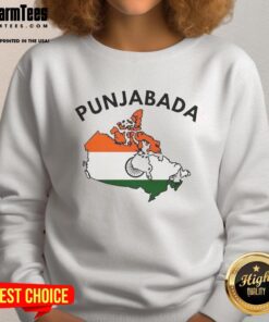 Alt Text: Good Punjabada Indian Flag Parody Sweatshirt featuring a colorful design celebrating Punjabi culture and pride.