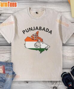 Alt Text: Good Punjabada Indian Flag Parody Washed T-Shirt featuring vibrant colors and a unique design celebrating Indian culture.