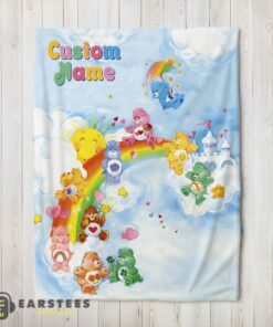 Good Rainbow Care Bears Character Sky Blanket Fleece Customized Blanket