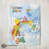 Good Rainbow Care Bears Character Sky Blanket Fleece Customized Blanket